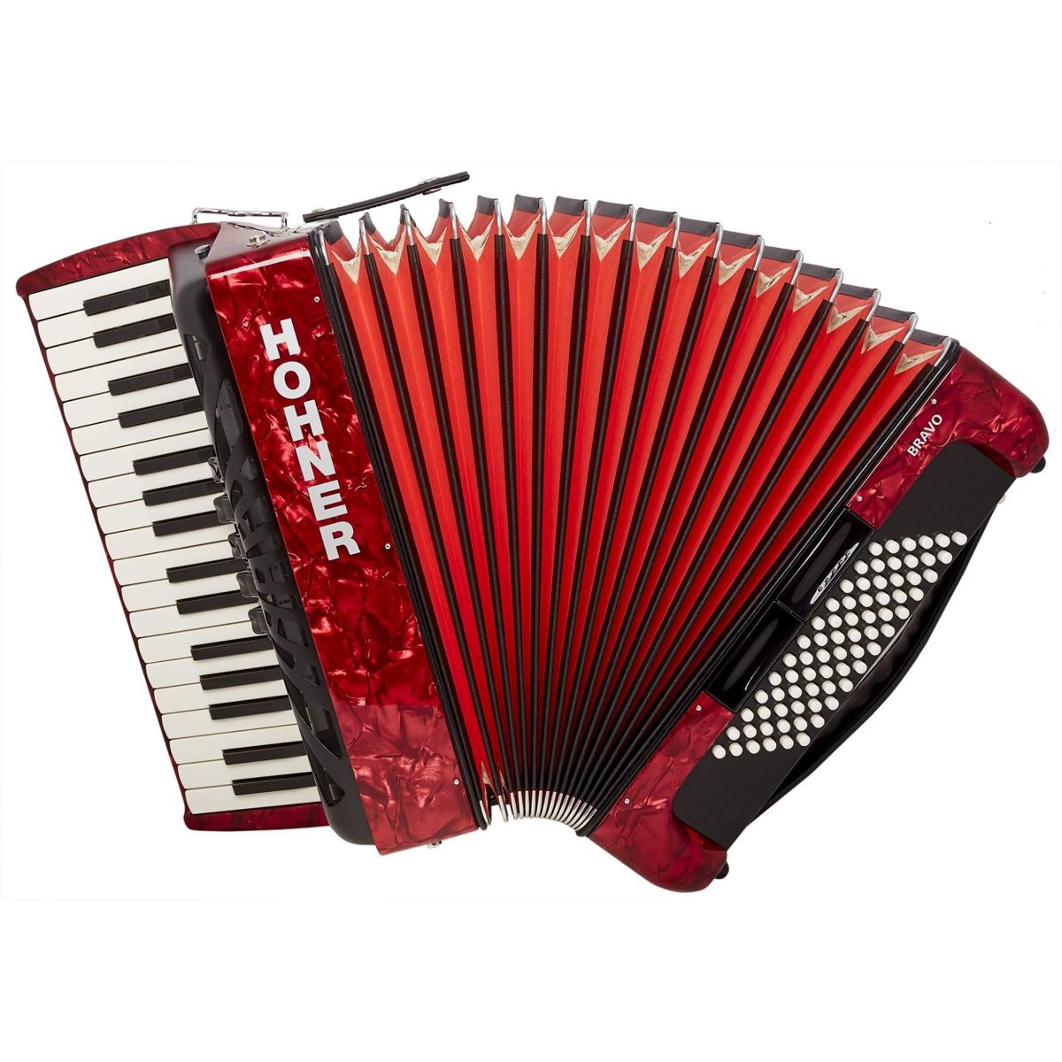 Hohner Bravo III 72 SilentKey Barva: červená